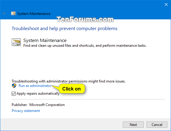 How to troubleshoot system maintenance in windows?