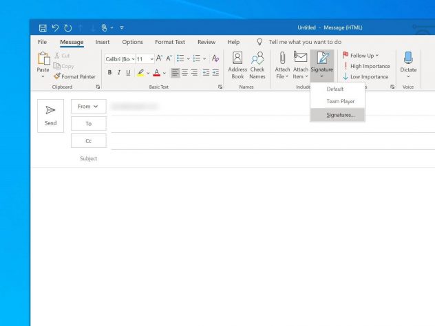 How to add a signature to an email in Outlook?