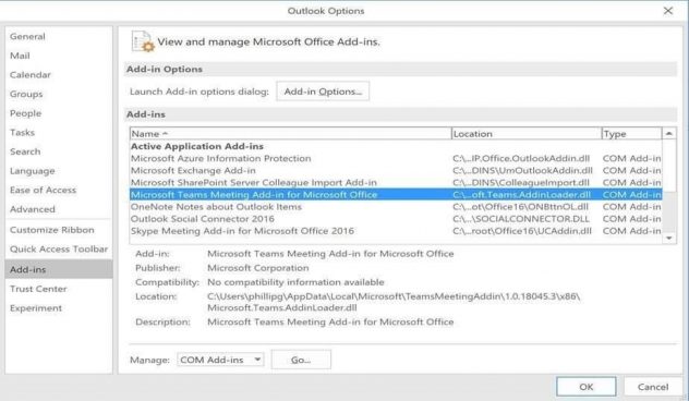 How to find presence in Outlook if it is absent